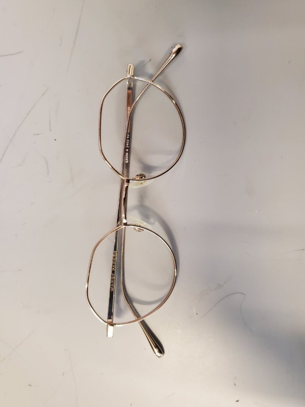Warby Parker Gavin N 2403 Gold Eyeglasses Frame 46-21-145 Metal Eyewear 1 of 2